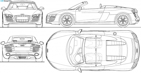 2009 Audi R8 Spidster Roadster blueprint