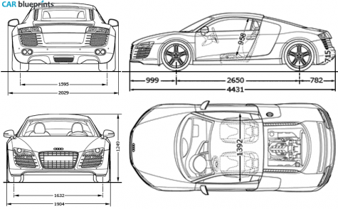 2008 Audi R8 Coupe blueprint