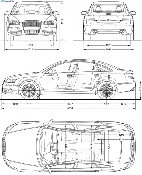 2008 Audi RS6 C6 (Typ 4F) Sedan blueprint