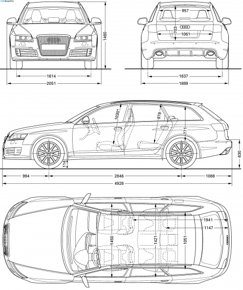 2008 Audi RS6 C6 (Typ 4F) Avant Wagon blueprint