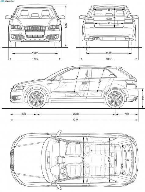 2008 Audi S3 (Typ 8P) Hatchback blueprint