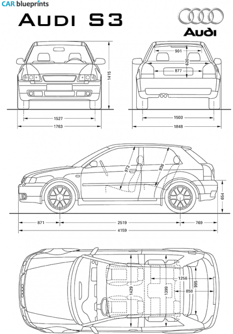 1999 Audi S3 (Typ 8L) Hatchback blueprint