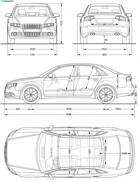 2005 Audi S4 B7 (Typ 8E) Sedan blueprint