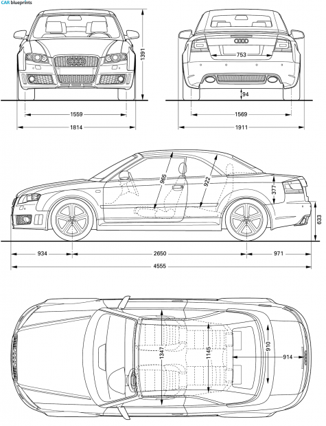 2008 Audi S4 B7 (Typ 8H) Roadster Cabriolet blueprint