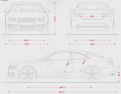 2009 Audi S5 (Typ 8T) Coupe blueprint