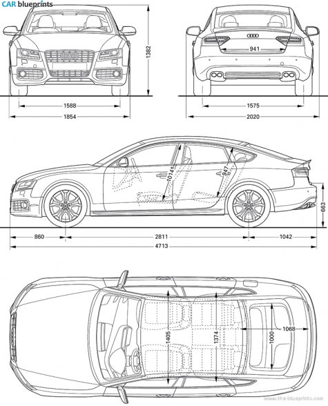 2011 Audi S5 Sportback Hatchback blueprint