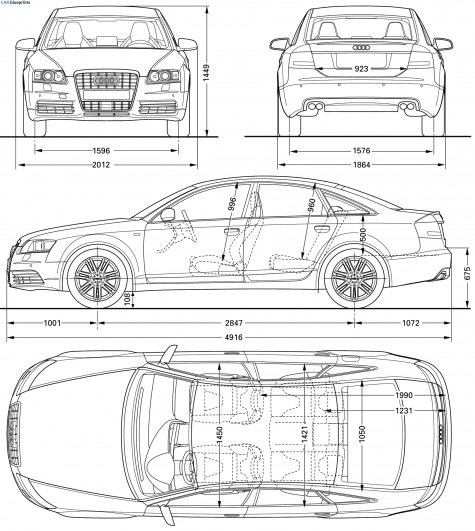 2006 Audi S6 C6 (Typ 4F) Sedan blueprint