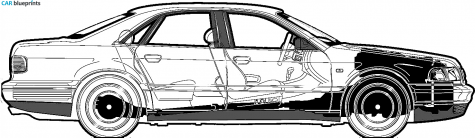 2001 Audi S8 D2 (Typ 4D) Sedan blueprint