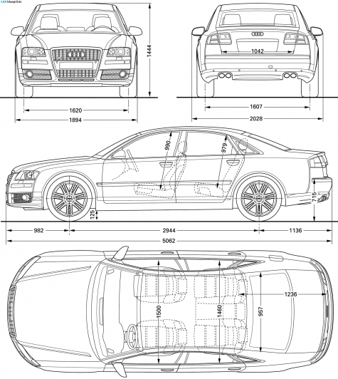 2005 Audi S8 D3 (Typ 4E) Limousine blueprint