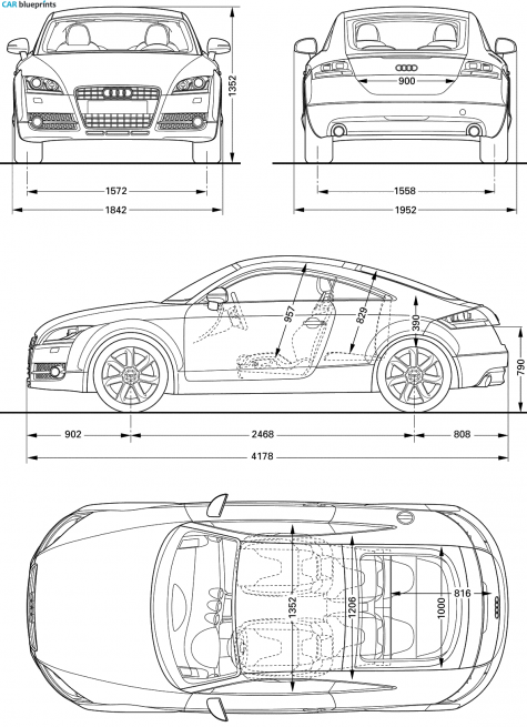 2008 Audi TT 8J Coupe blueprint