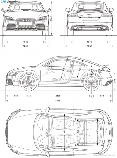 2010 Audi TT RS Coupe blueprint