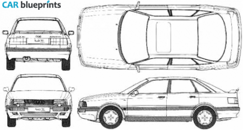 1989 Audi 90 Quattro 20v Sedan blueprint