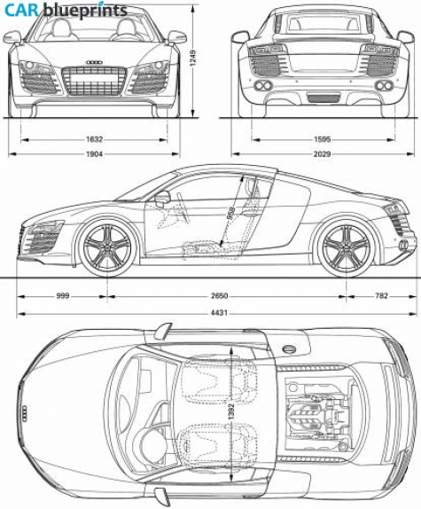 2008 Audi R8 Coupe blueprint