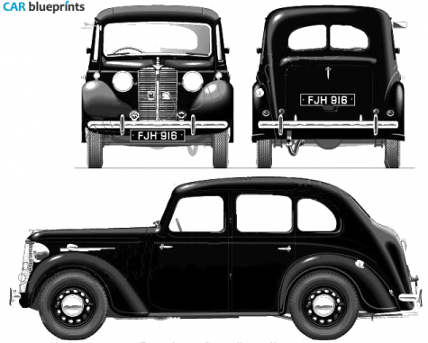 1939 Austin 10 Saloon GRQ Sedan blueprint