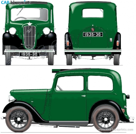 1937 Austin 7 Ruby Sedan blueprint