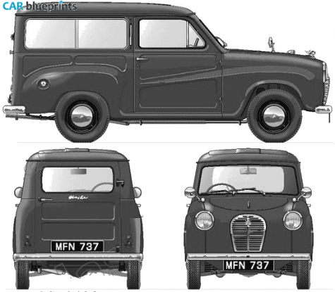 1954 Austin A30 Countryman Van blueprint