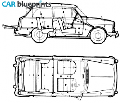 1958 Austin A40 Farina Hatchback blueprint