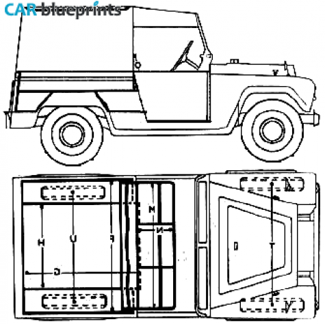 1958 Austin Gipsy SUV blueprint