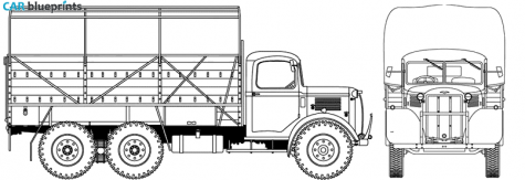 Austin K3 YF 3t 6x4 Truck blueprint