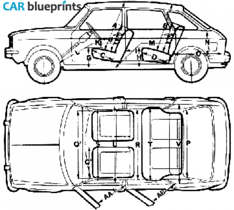 1976 Austin Maxi HL Hatchback blueprint