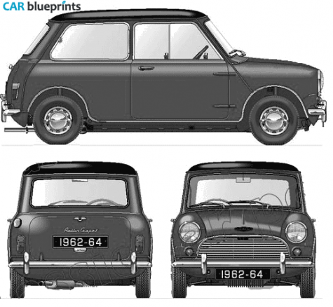 1962 Austin Mini Cooper 997cc Hatchback blueprint