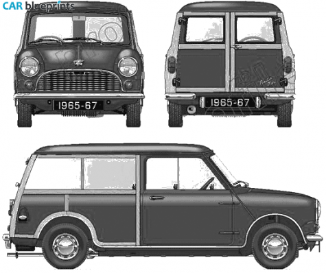 1965 Austin Mini Countryman Van blueprint