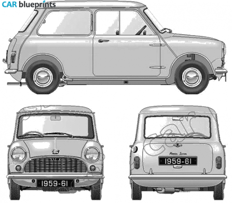 1959 Austin Seven Mini Hatchback blueprint