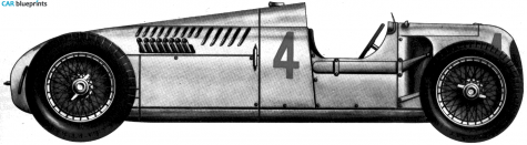 1936 Auto Union C Type GP OW blueprint