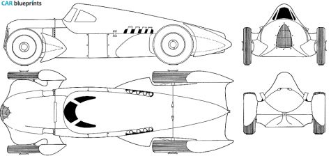 1935 Auto Union Avus Rennlimousin Coupe blueprint