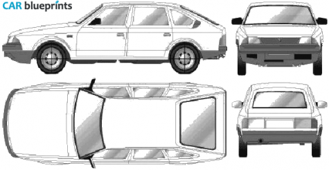 1988 AZLK Moskvich 2141 Aleko Hatchback blueprint