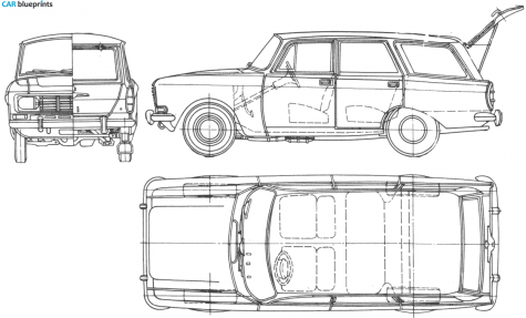 1976 AZLK Moskvich 412 (2136) Wagon blueprint