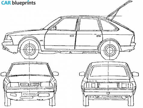 1991 AZLK Moskvich 2141 Aleko Hatchback blueprint