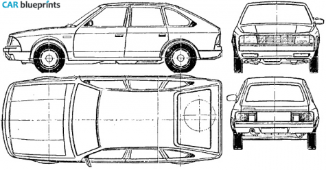 1991 AZLK Moskvich 2141 Aleko Hatchback blueprint