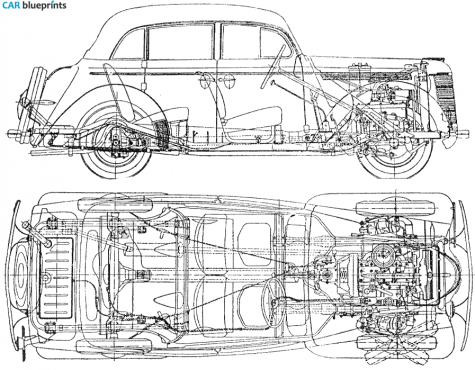 1954 AZLK Moskvich 401 (420) Sedan blueprint