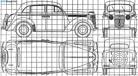 1954 AZLK Moskvich 401 Sedan blueprint