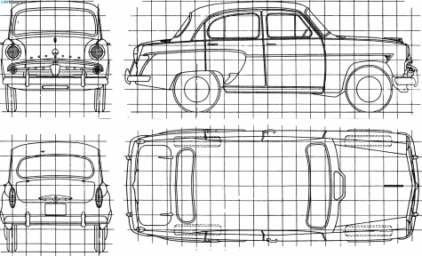 1962 AZLK Moskvich 403 Sedan blueprint