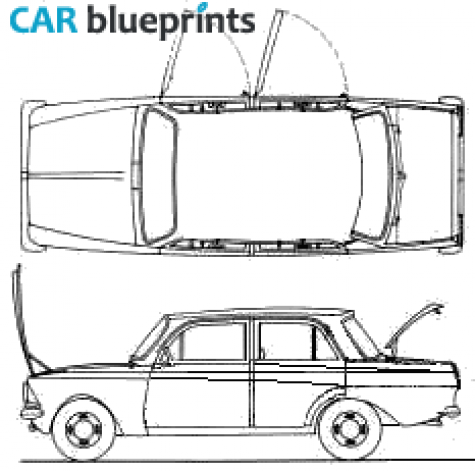 1967 AZLK Moskvich 412 Sedan blueprint