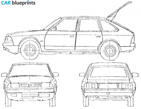 1986 AZLK Moskvitch Aleko Hatchback blueprint