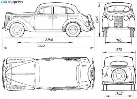 1964 AZLK Moskvich 400 Hatchback blueprint
