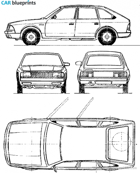 1986 AZLK Moskvich 2141 Aleko Hatchback blueprint