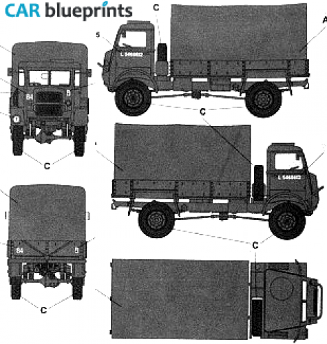 1941 Bedford QLD 3 ton 4x4 General Truck blueprint