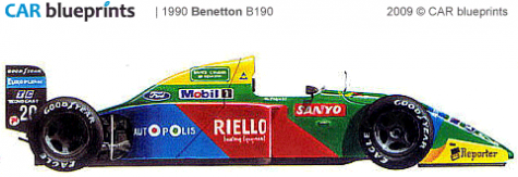 1990 Benetton B190 F1 OW blueprint