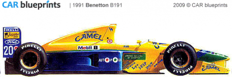 1991 Benetton B191 F1 OW blueprint