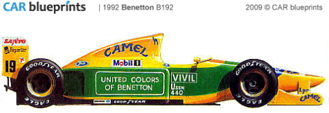 1992 Benetton B192 F1 OW blueprint