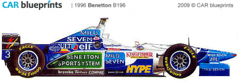 1996 Benetton B196 F1 OW blueprint