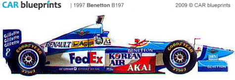 1997 Benetton B197 F1 OW blueprint