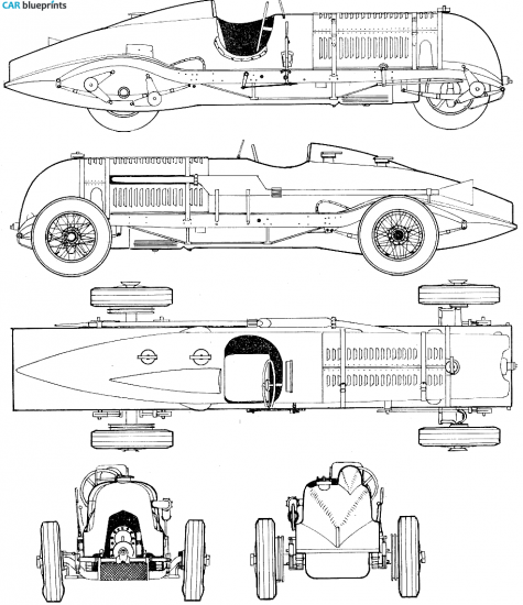 1929 Bentley 4 1/2 Litre OW blueprint