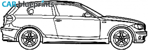 2007 BMW 1-Series E81 3-door Hatchback blueprint