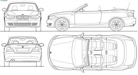 2008 BMW 1-Series E88 Cabriolet blueprint