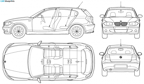 2004 BMW 1-Series E87 120i Hatchback blueprint